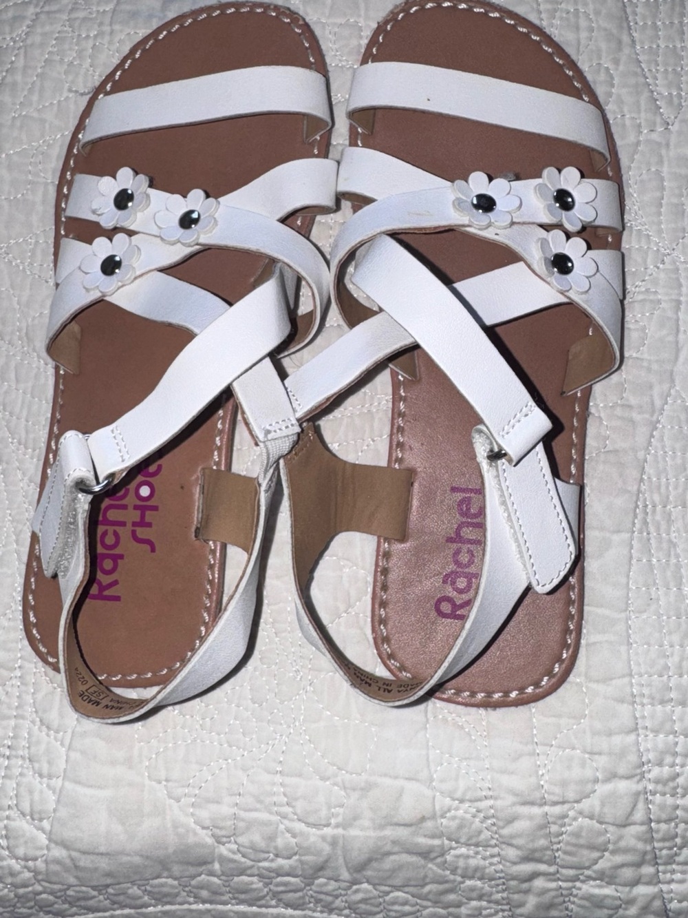 Rachel White Floral Strap girls